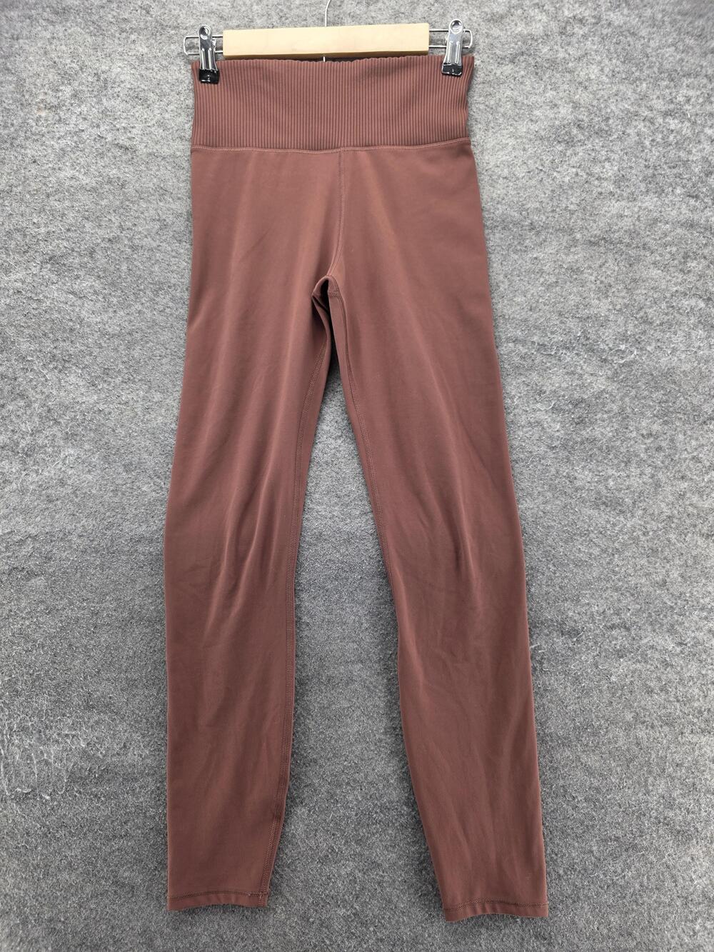 Vuori Leggings Womens XS Brown Ankle Yoga Knit Skinny Elastic Waist Stretch